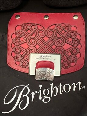 Brighton Red Snappy Minibag Flap with Scrollwork